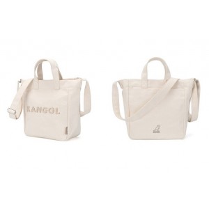 Kangol Fluffy Logo Canvas Totebag- Ivory 3792